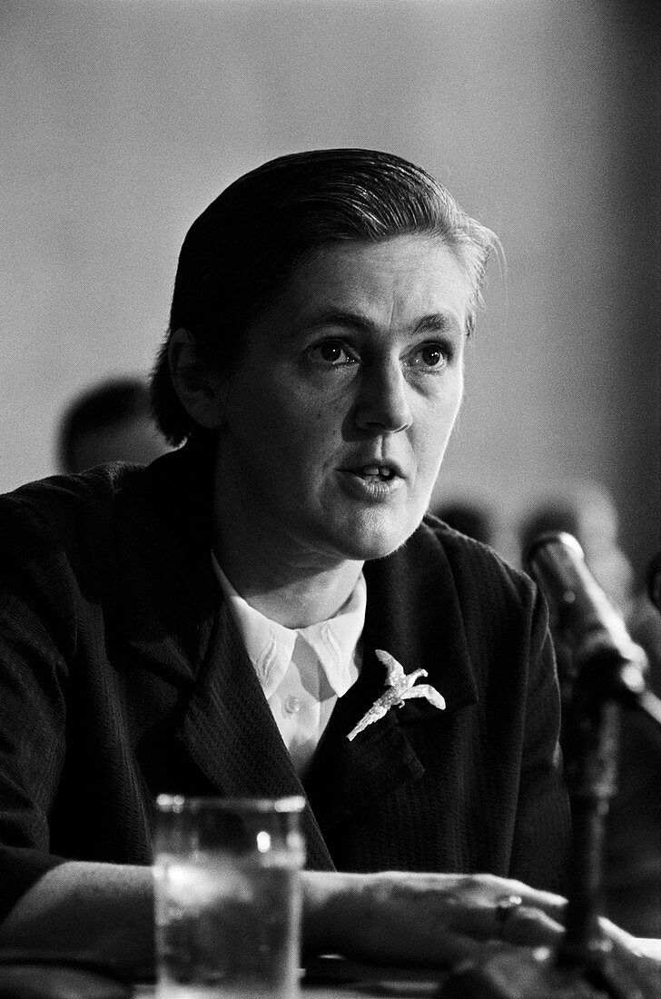 Kelsey testifying at Senate inquiry into thalidomide, 1962