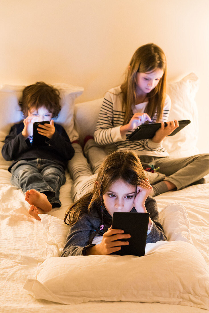 Children using digital devices