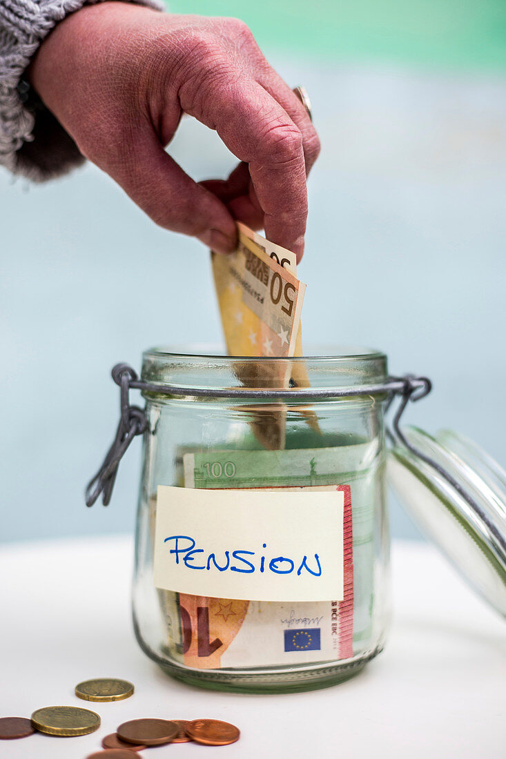 Pension pot, conceptual image