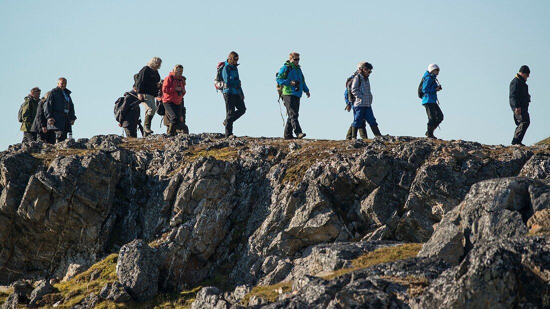 Tourists at Alkhornet, Svalbard