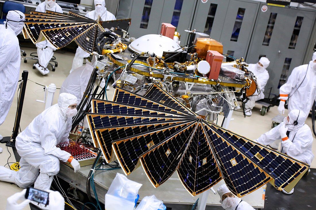 InSight Mars lander solar array test, January 2018