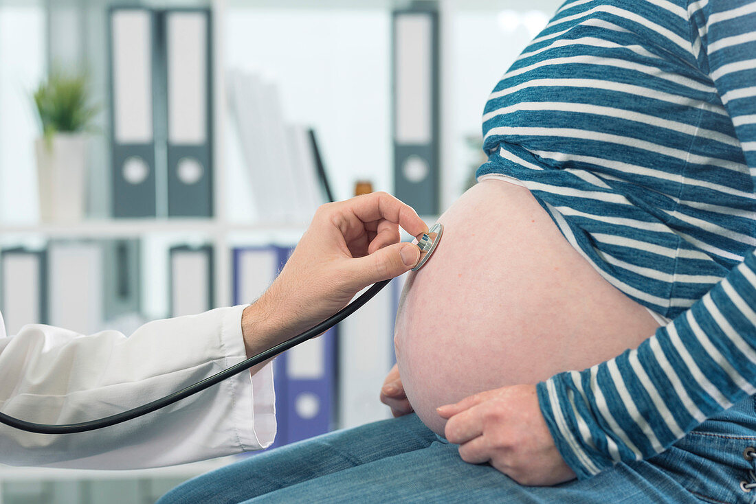 Doctor examining pregnant woman