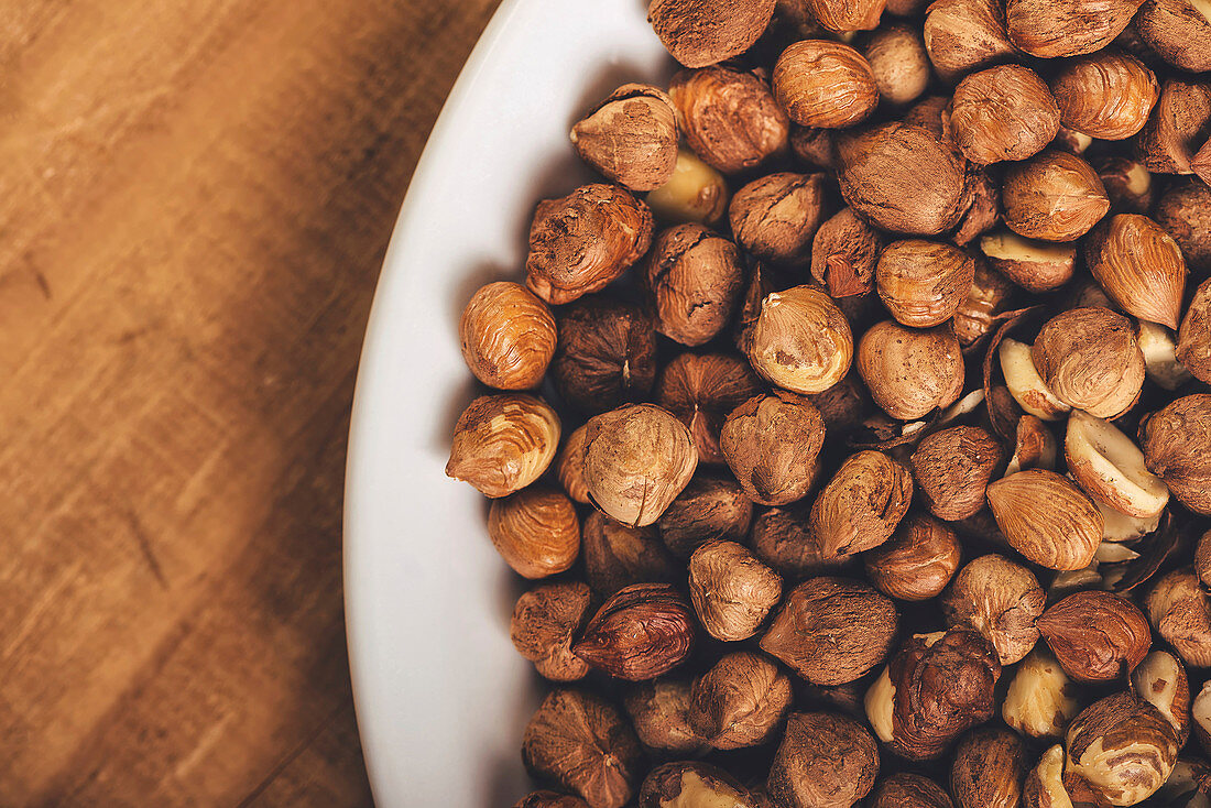 Hazelnuts on plate