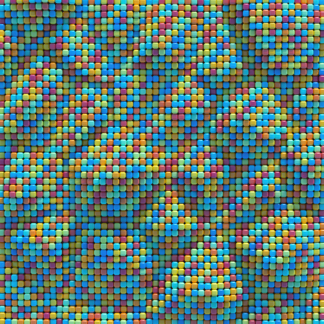 Multicoloured dots with texture, illustration