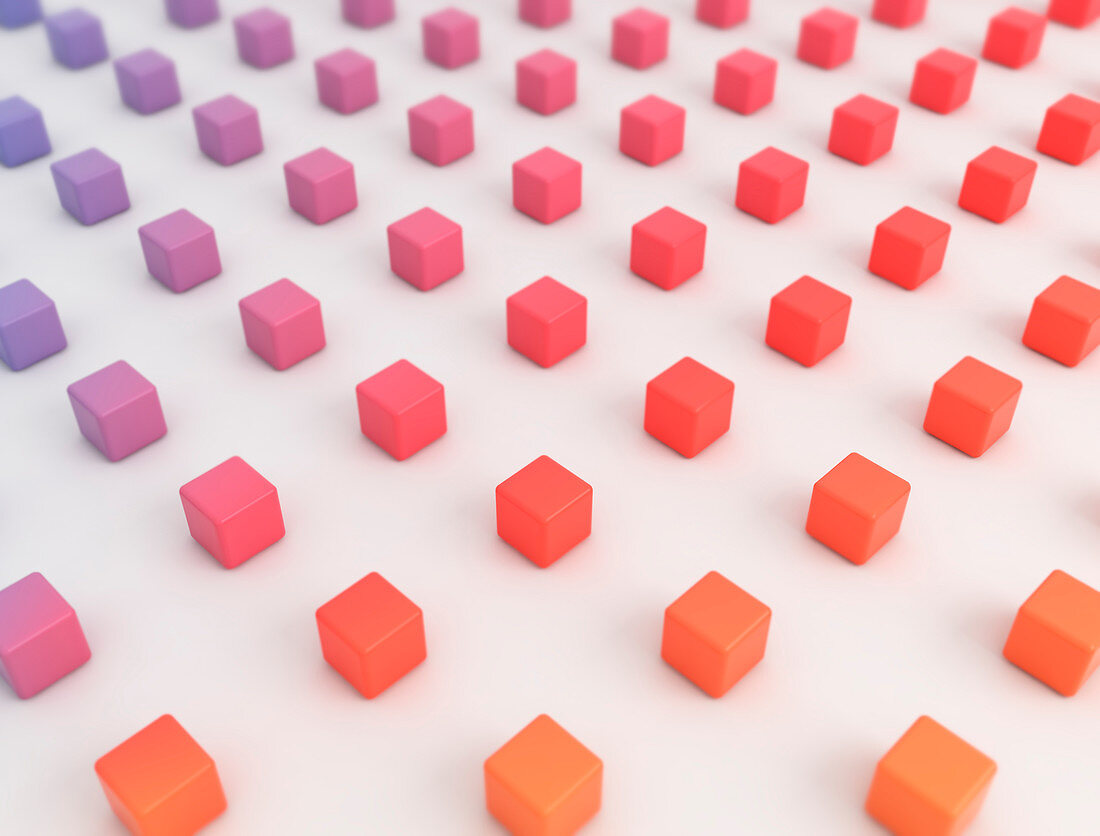 Multi-coloured cubes, illustration