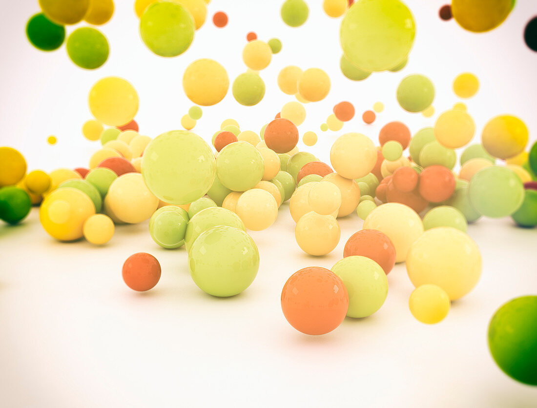 Multi-coloured spheres, illustration