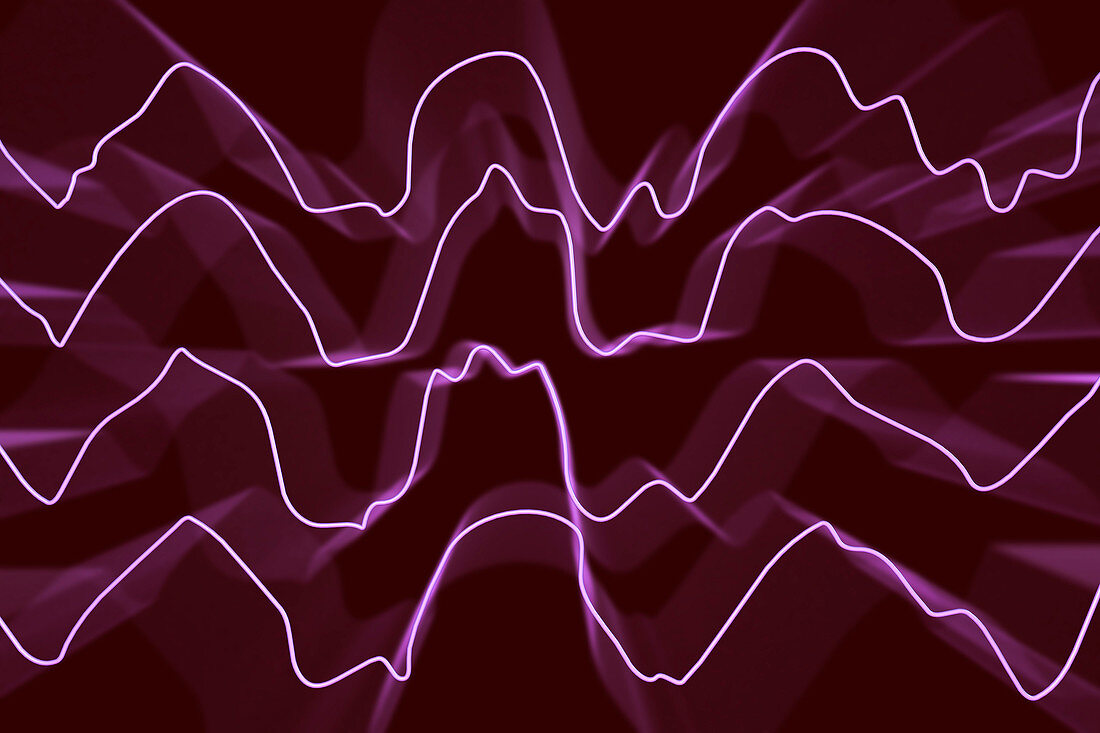 Brain waves during deep sleep, illustration