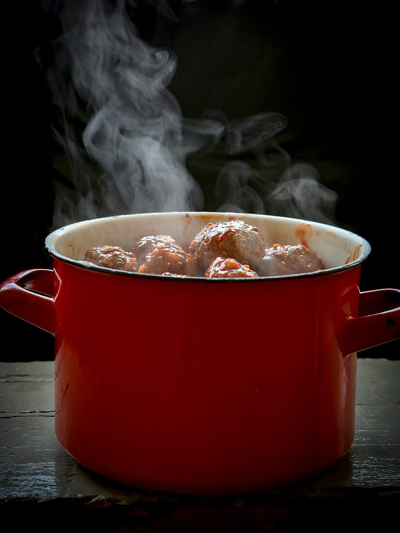 Steaming meatballs