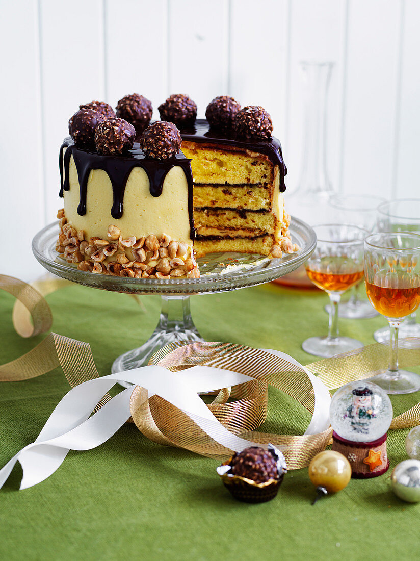 Malted hazelnut layer cake