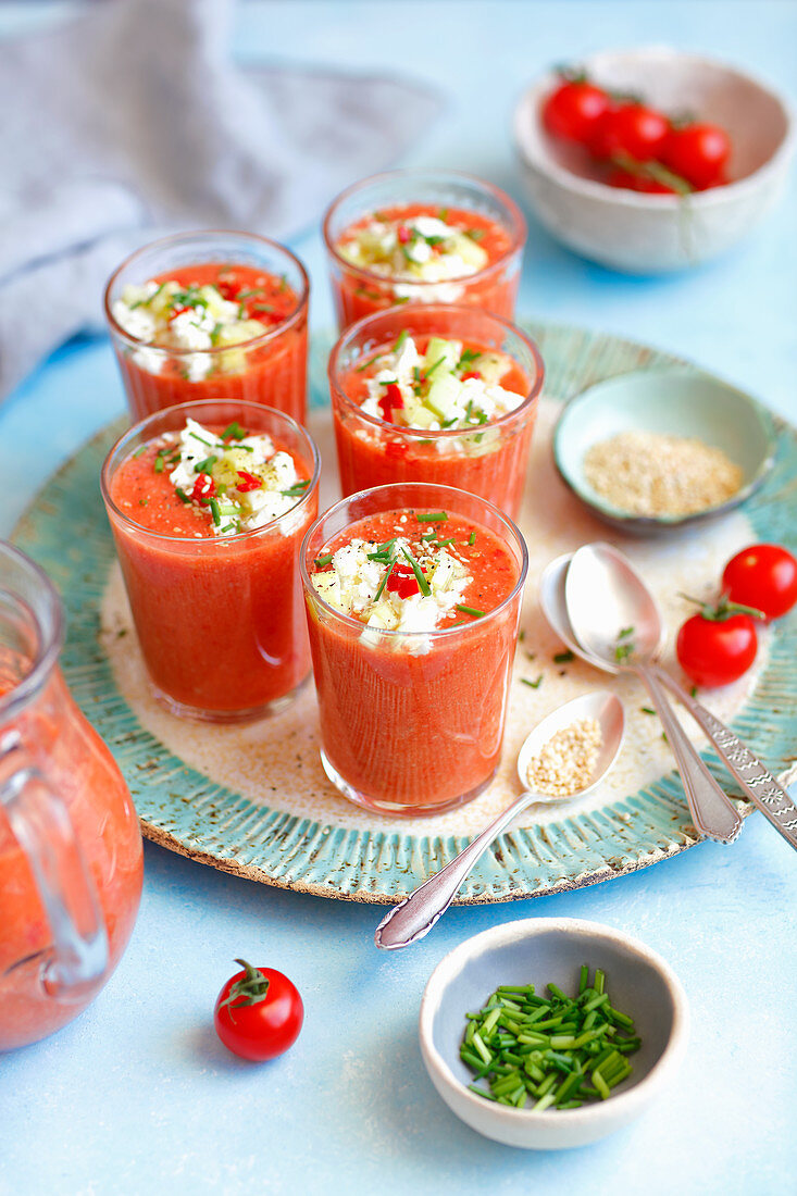 Gazpacho mit Ziegenkäse