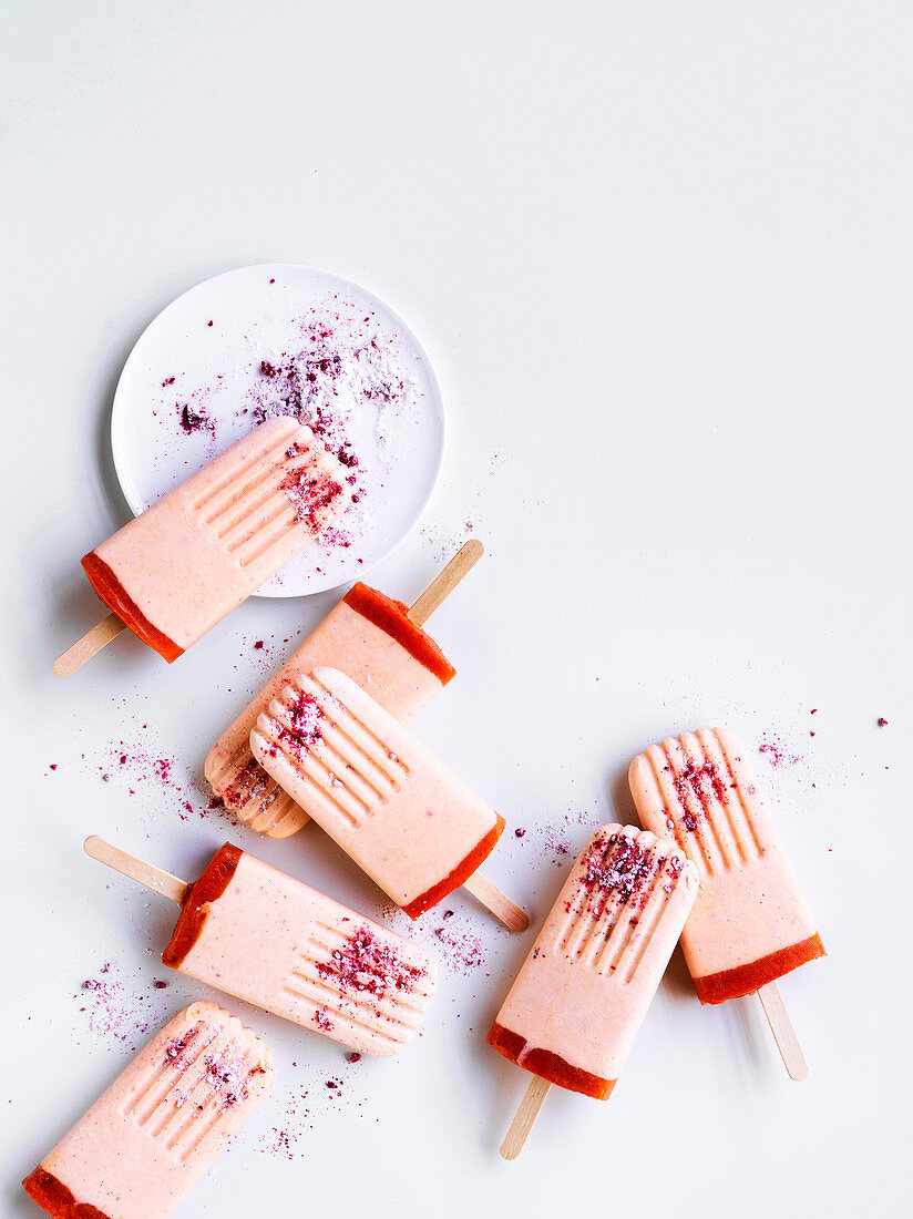 Peach melba pops