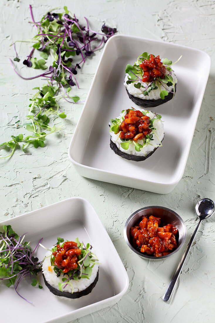 Rice balls with chicken