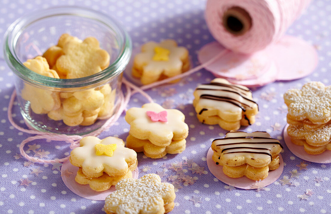 Passion fruit flower biscuits