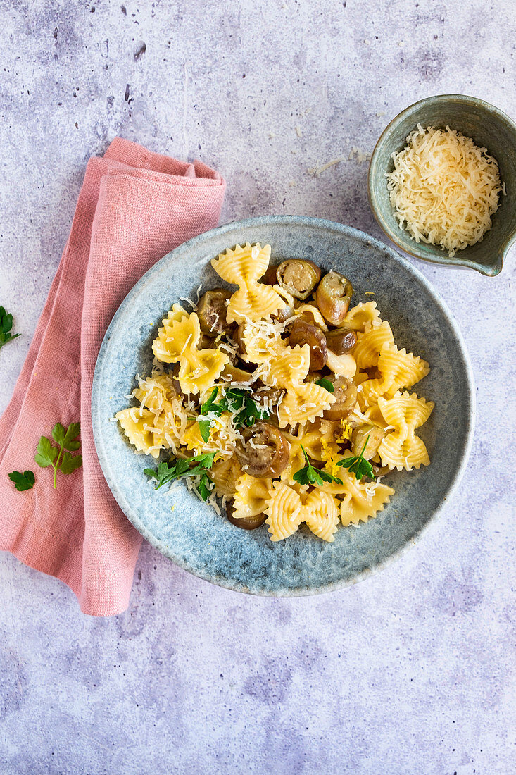 Pasta with roasted eggplant