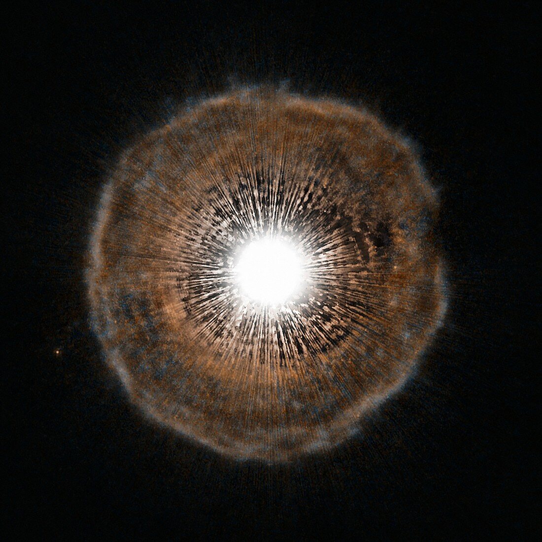 Red giant star ejecting shell of gas, HST image