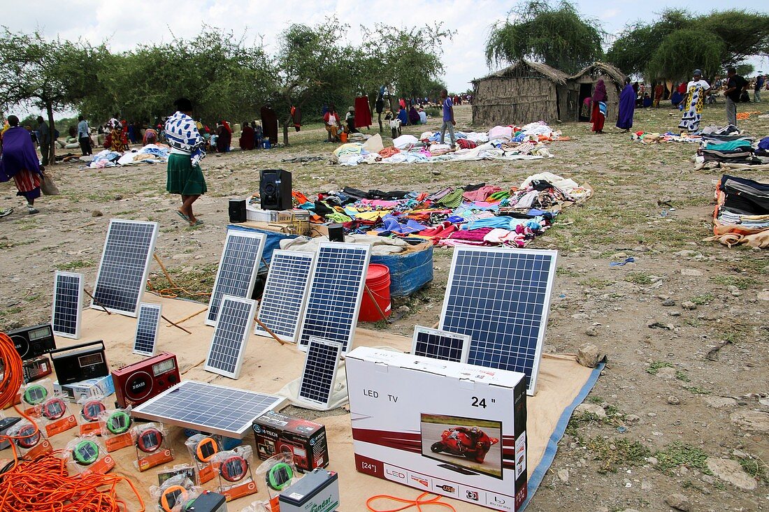 Solar panels, Maasai Market, Tanzania