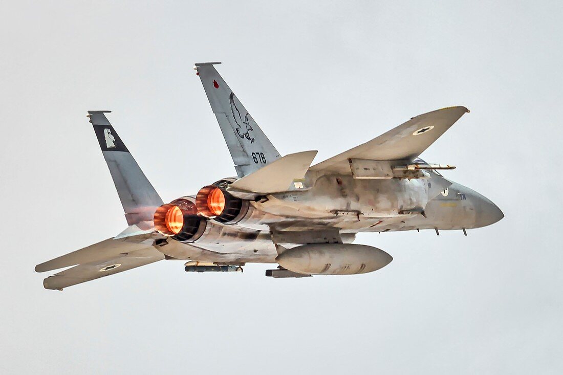 IAF F-15A fighter jet in flight