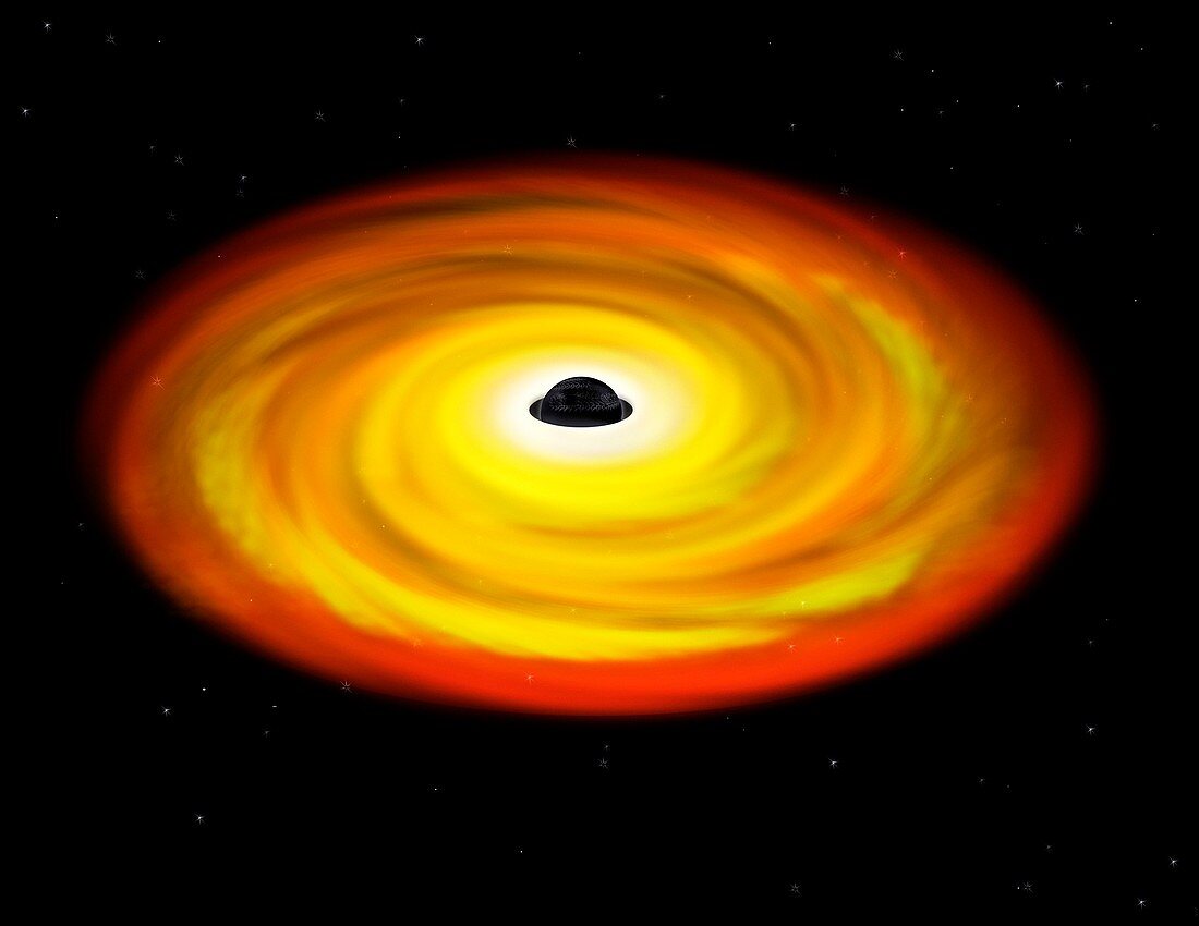 Spinning black hole, illustration