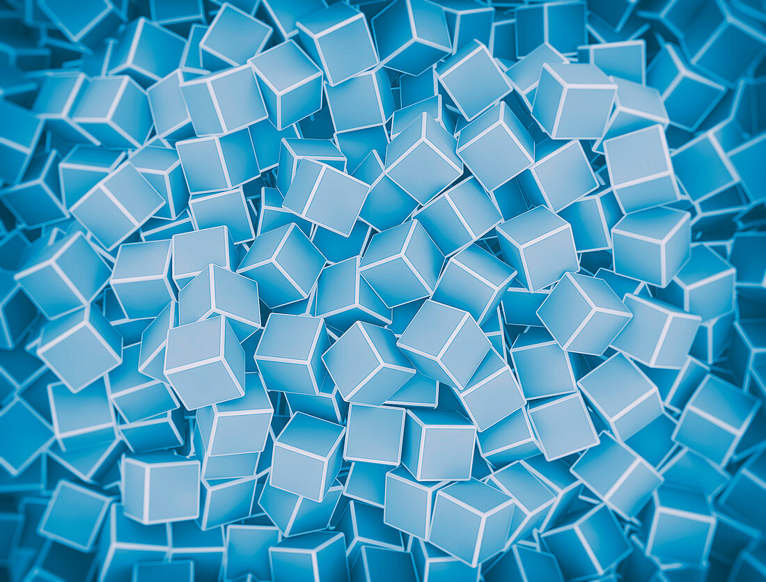 Blue cubes, illustration