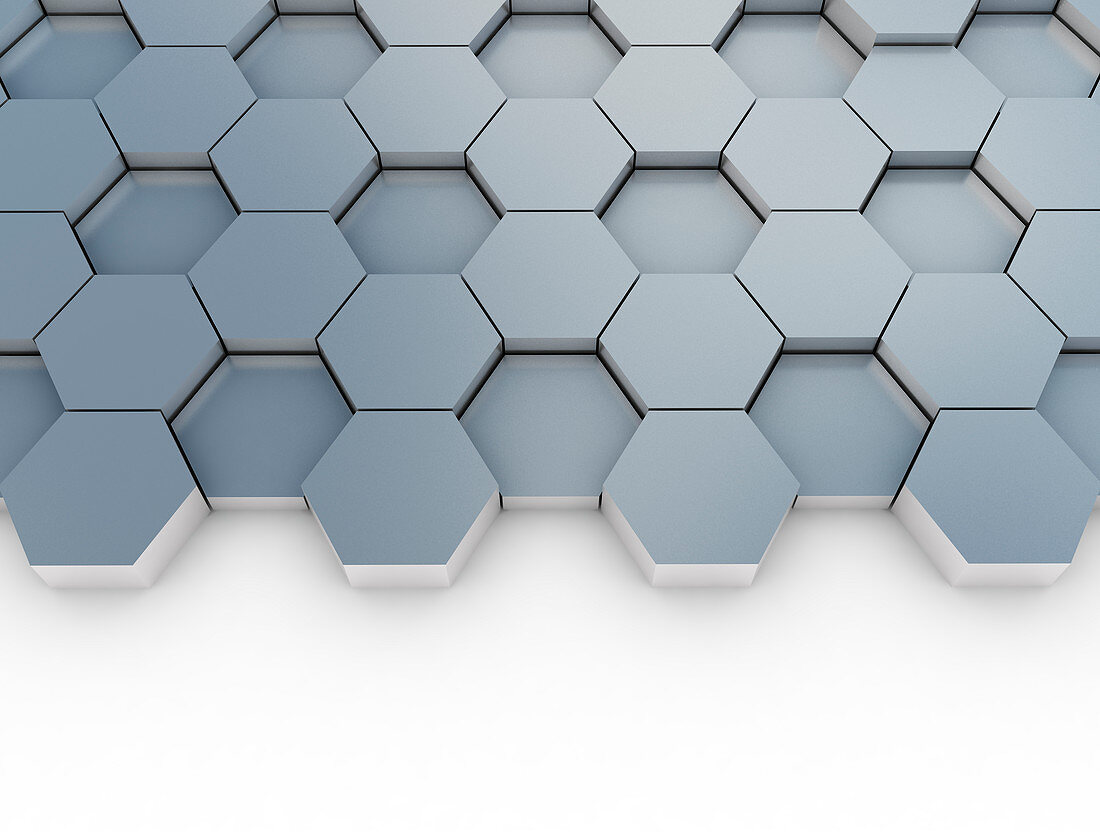 Grey hexagons, illustration