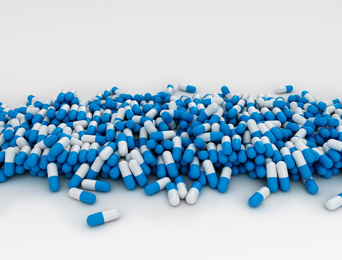 Drug capsules, illustration