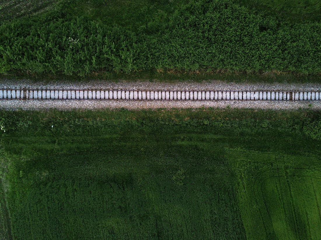 Railway track, aerial view
