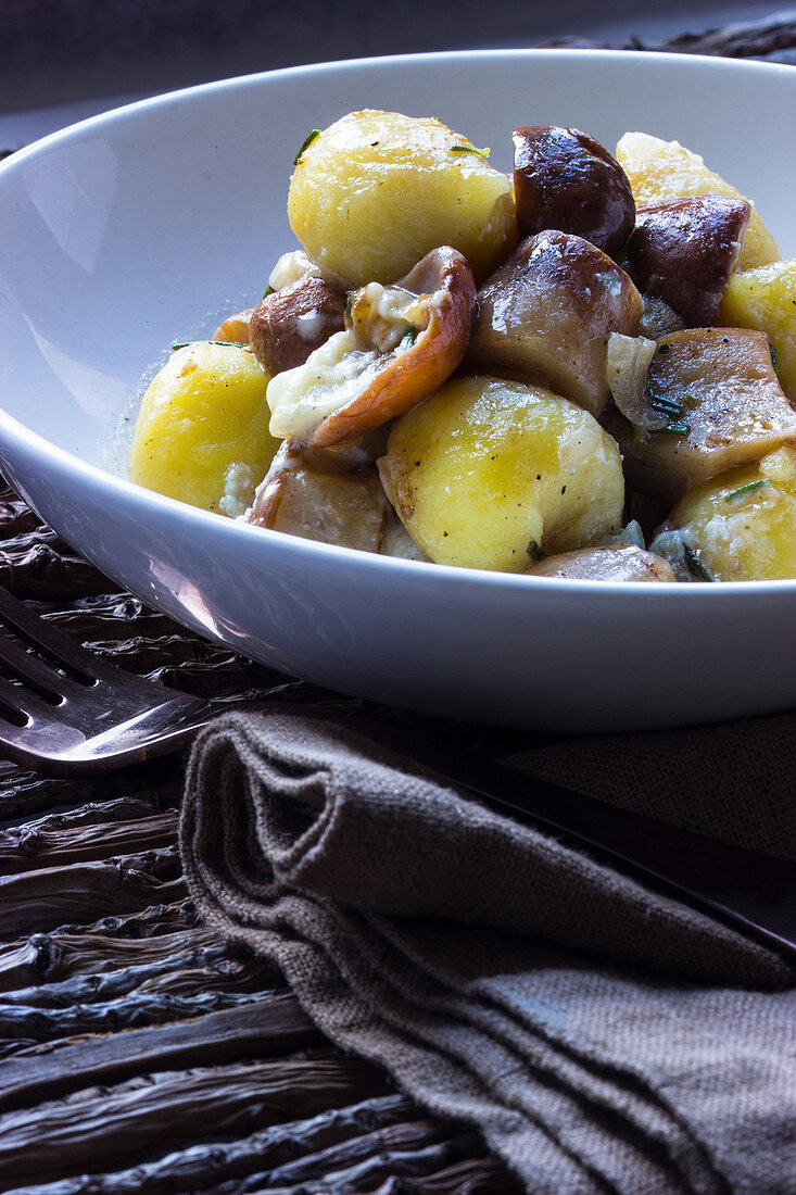 Gnocchi with porcini mushrooms and rosemary