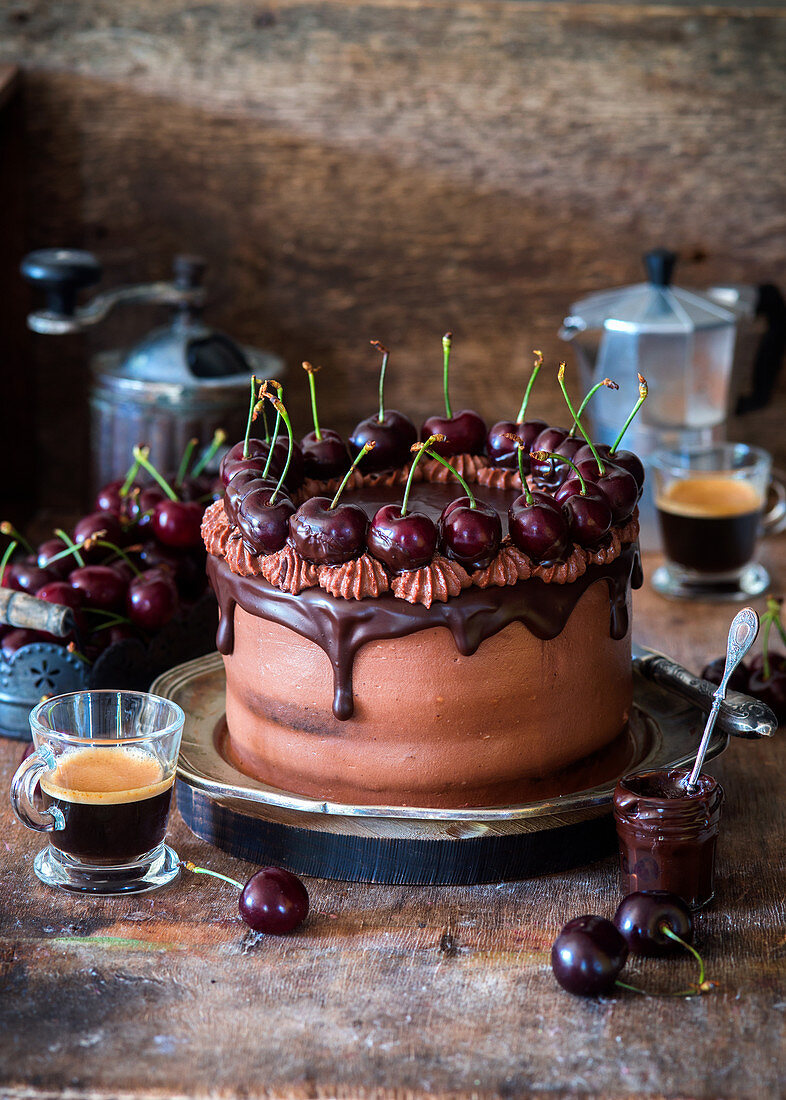 Chocolate cherry cake