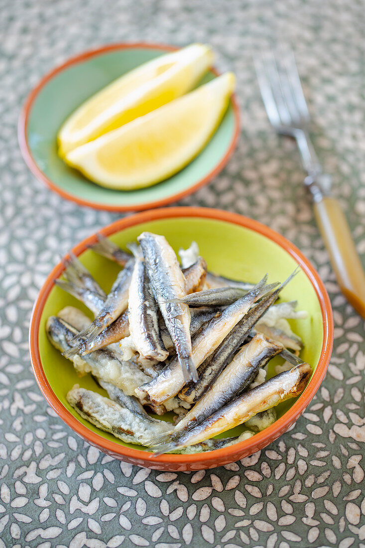 Tapas: baked anchovies (Spain)