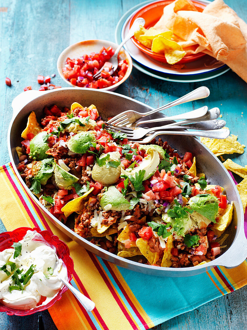 Lamb and Bean Nachos with Salsa Fresca