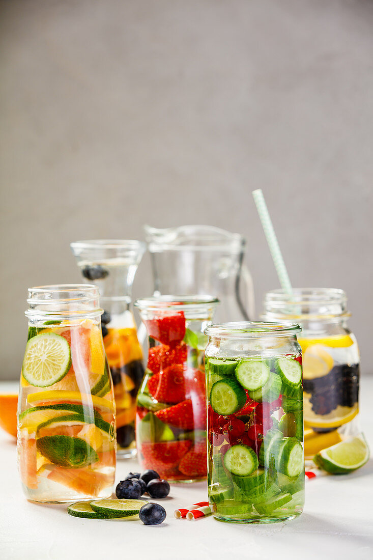 Detox fruit infused flavored water