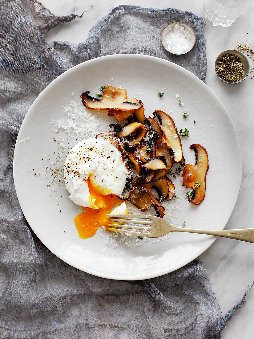 Mushrooms and Thyme with Poached Egg