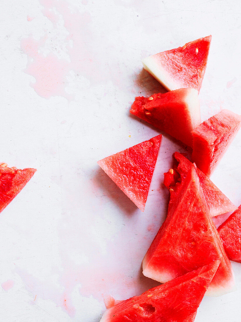 Einige Stücke Wassermelone