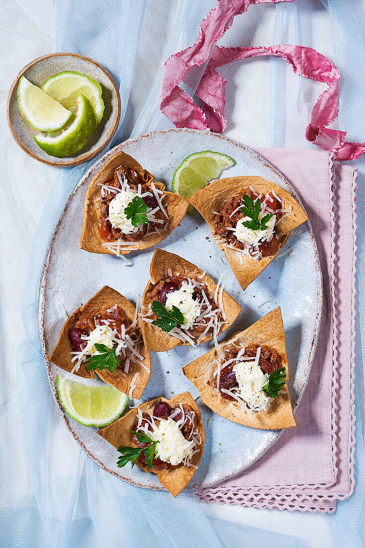 Tortillachips mit Rindfleisch-Chilli