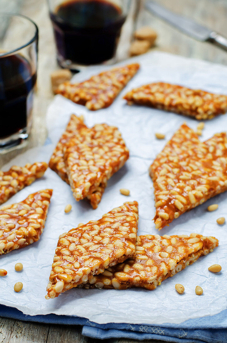 Pine nut brittle