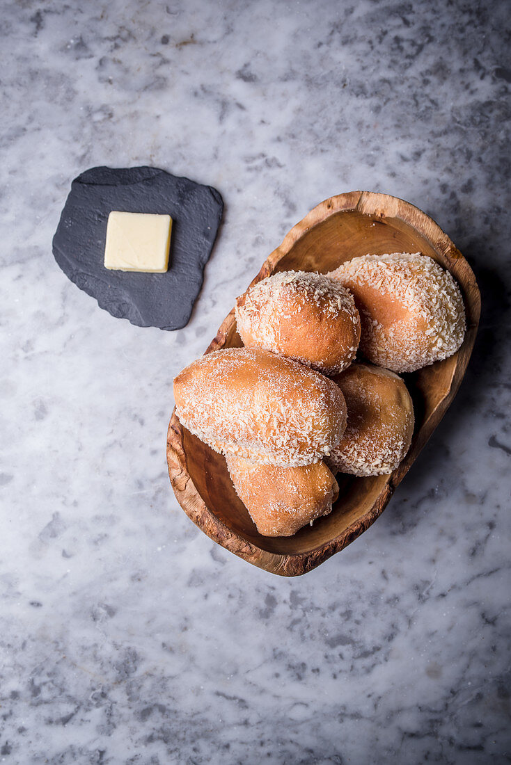 Pandesal with Butter (Buns, Philippines)