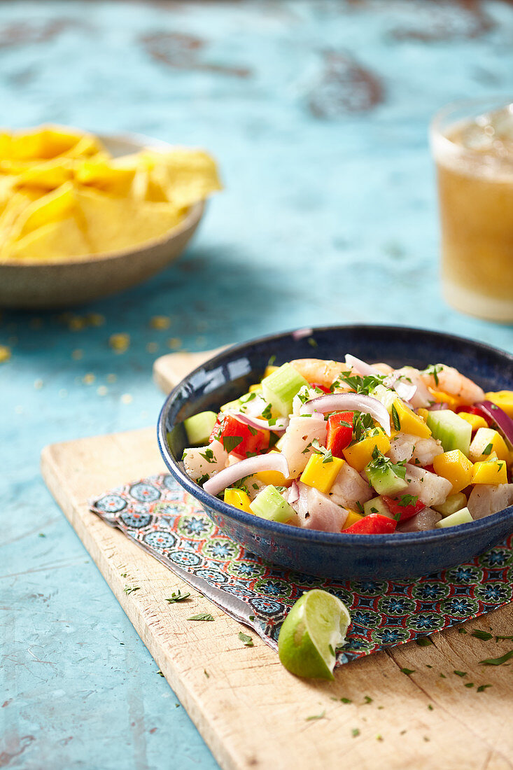 Ceviche with mango and vegetables