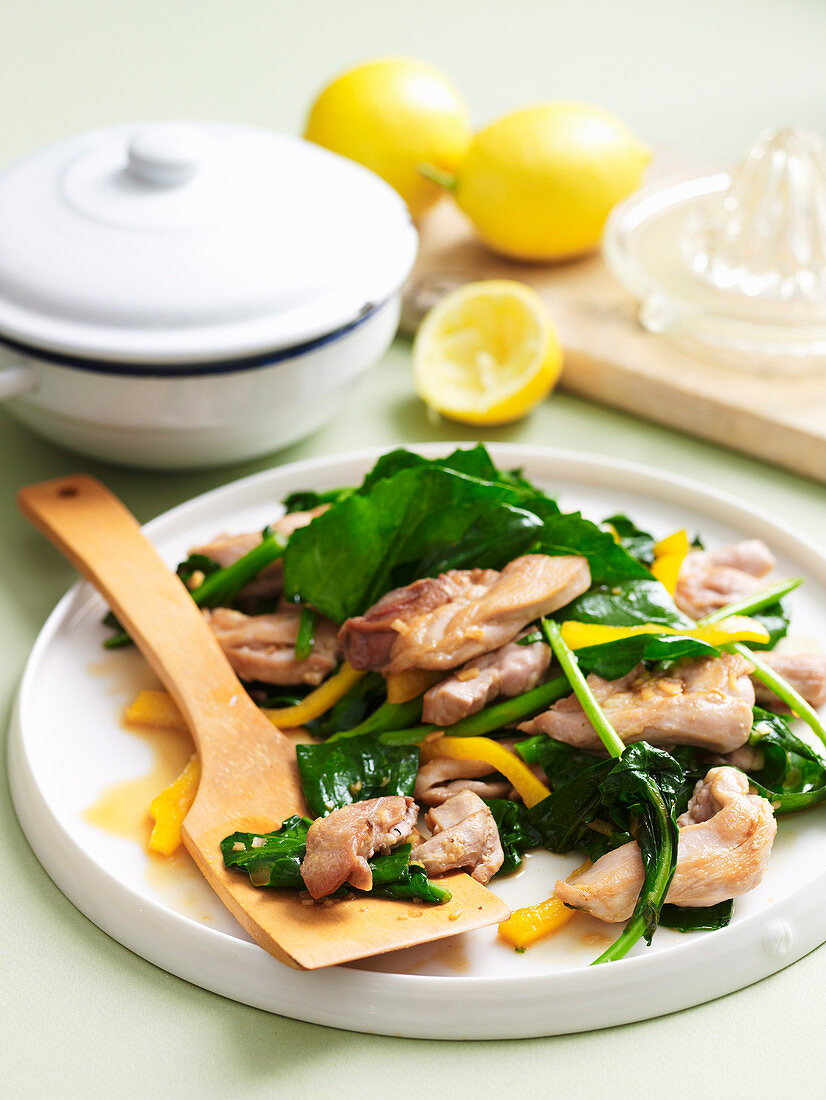 Lemon Chicken with Asian Greens