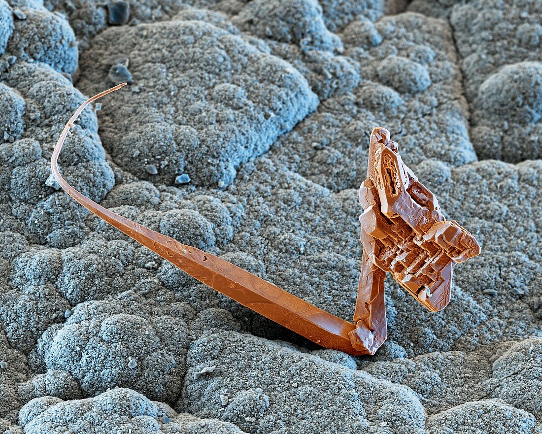 Natural copper crystal, SEM