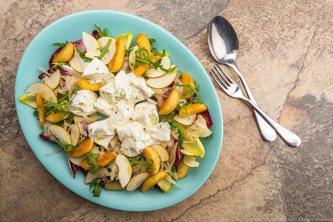 Apfelsalat mit Mozzarella und Fenchel