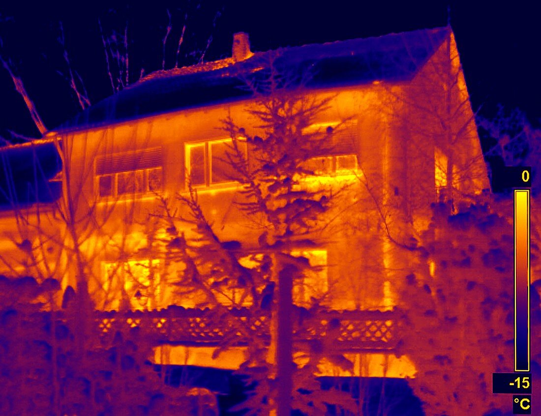 1950s house, thermogram