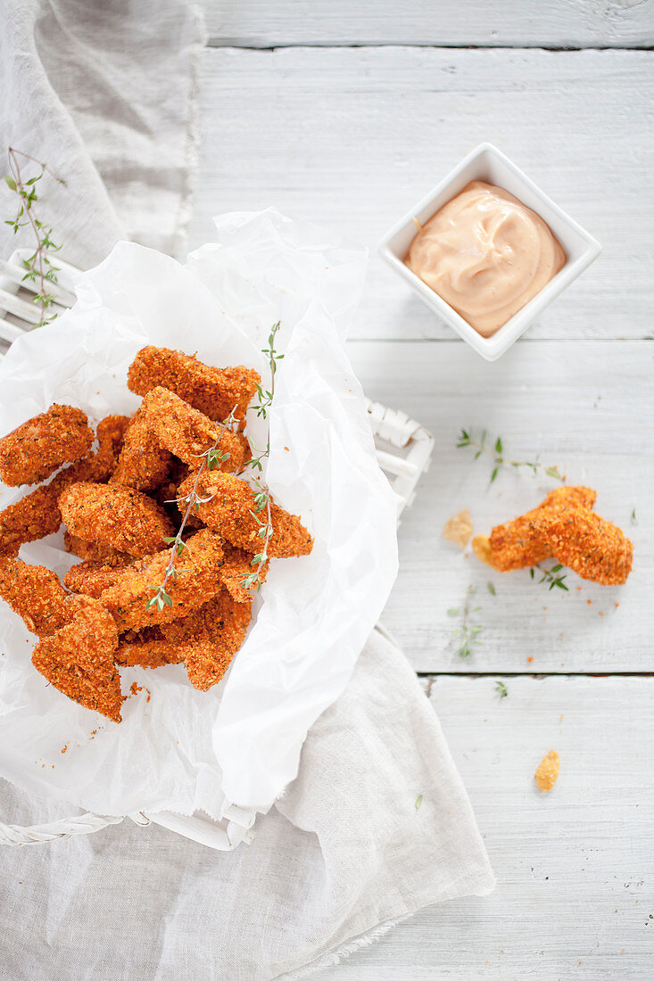 Chicken nuggets with chili mayonnaise