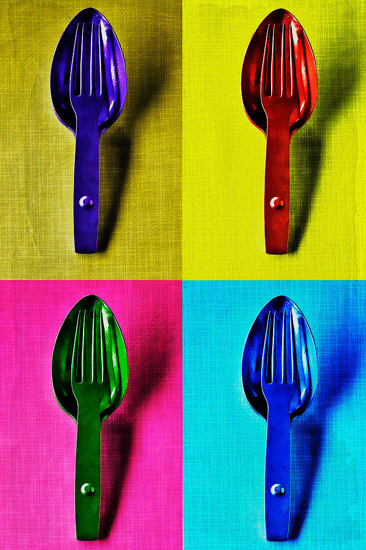 Food art: forks and spoons (inspired by Andy Warhol)