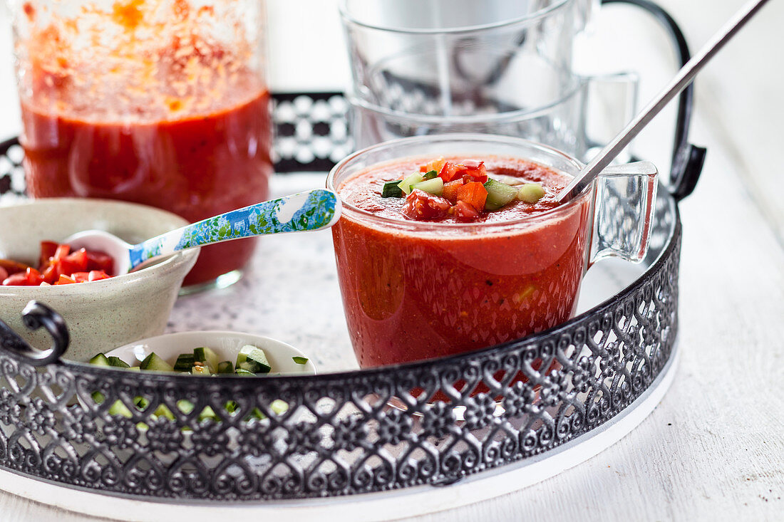 Gazpacho with tomatoes and peppers