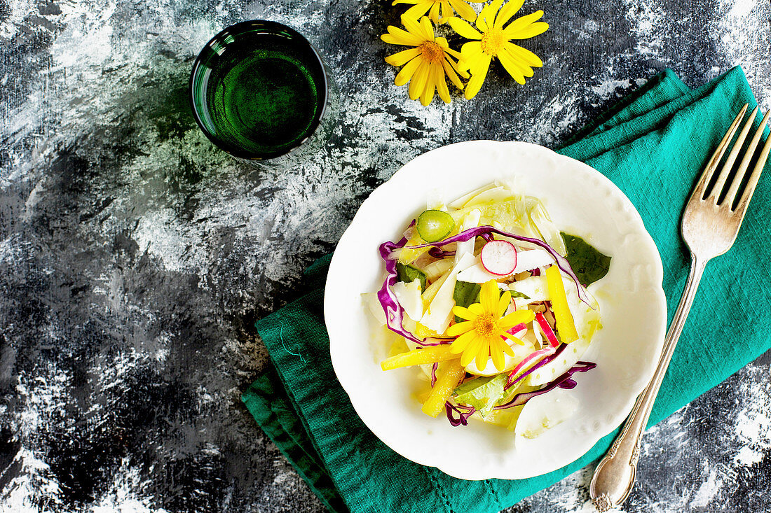 Summer Vegetable Italian Style Salad with Tangerine Vinaigreete
