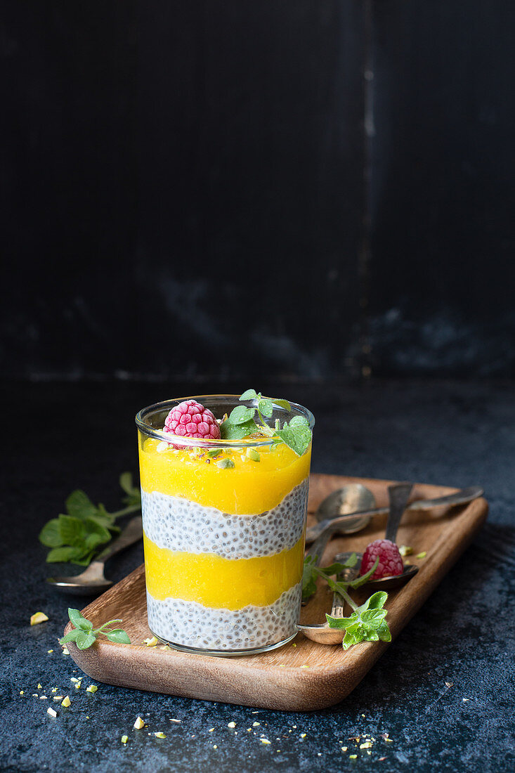 Chia and mango pudding