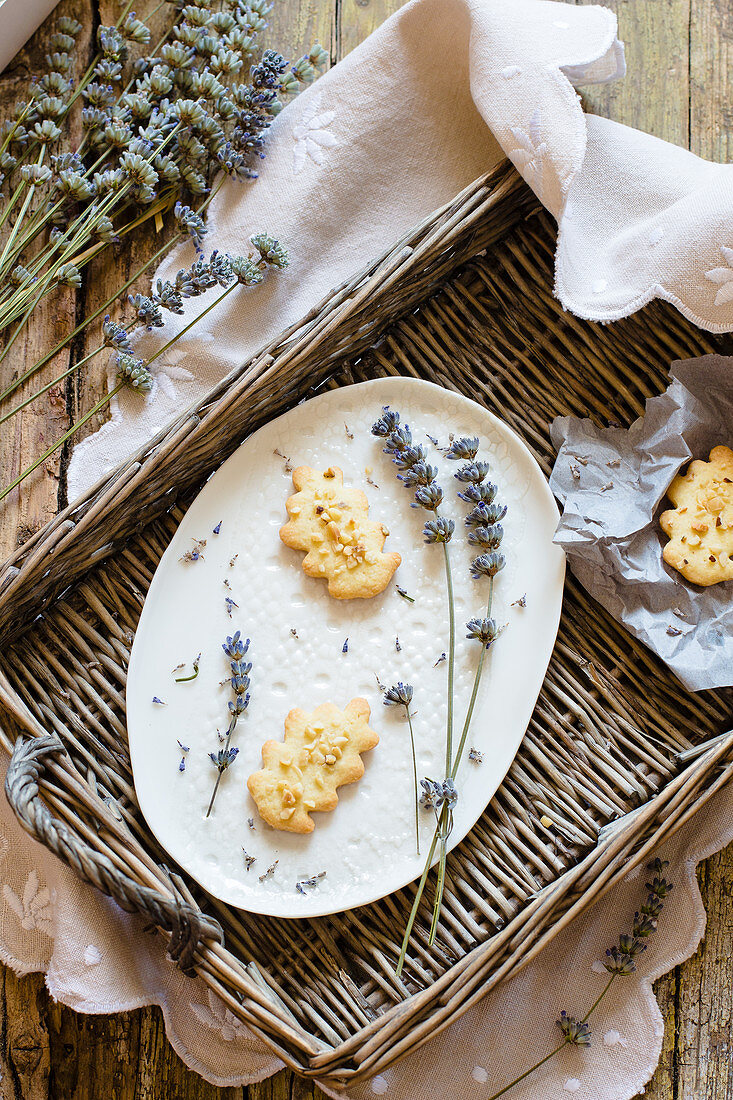 Hazelnut and lavender biscuits