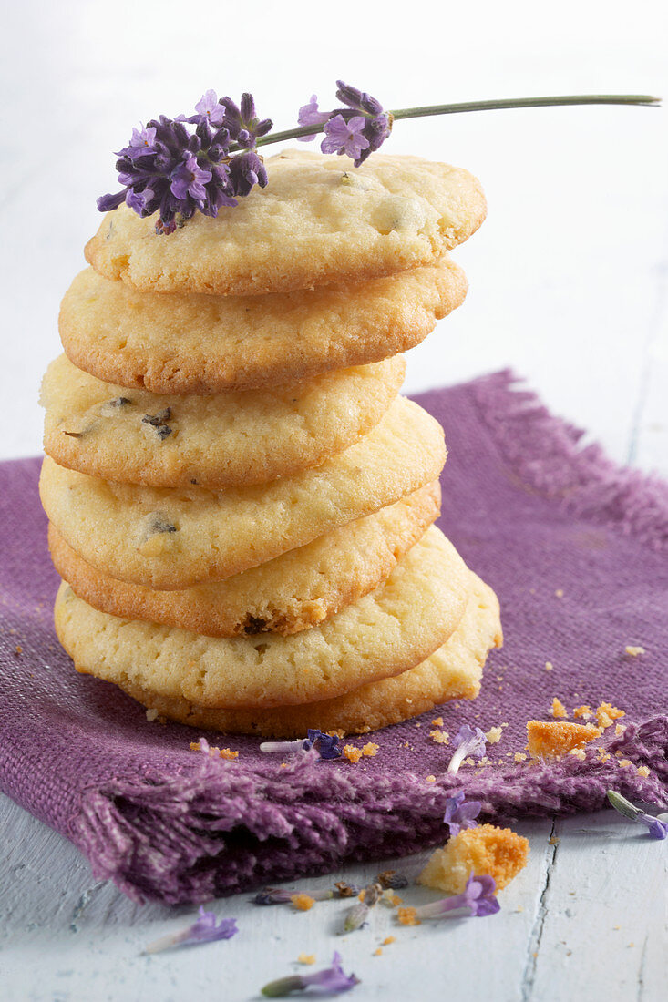 Stacked lavender cookies