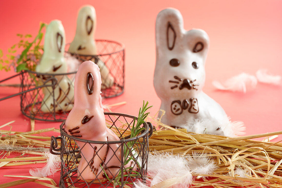 Baked Easter bunnies with icing