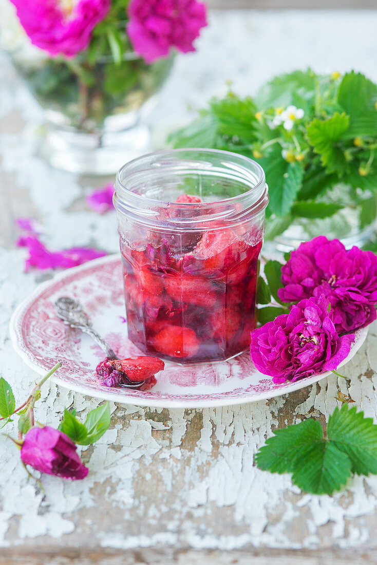 Strawberry rose jam